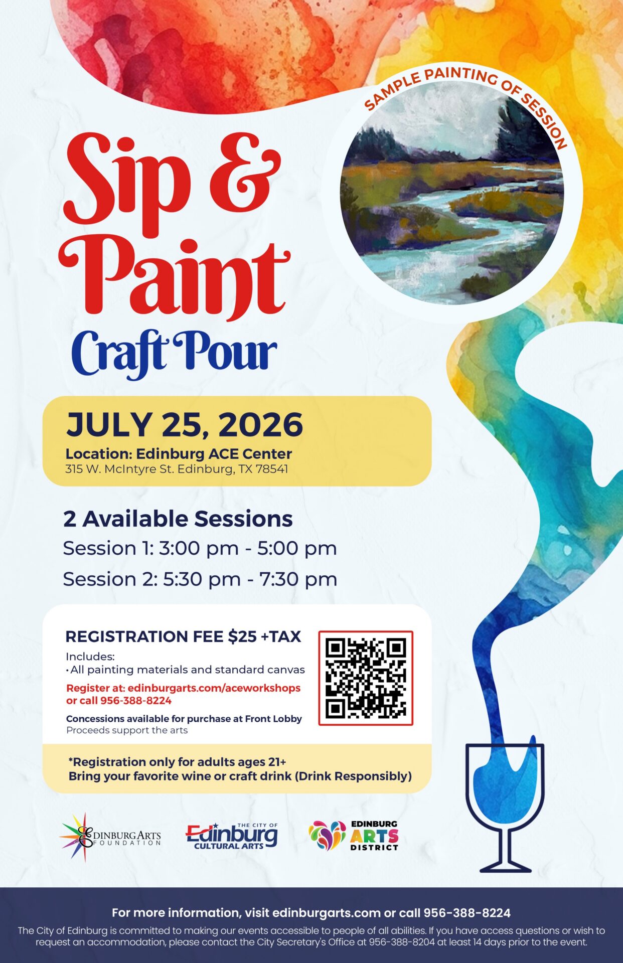 Sip and Paint Craft Pour poster