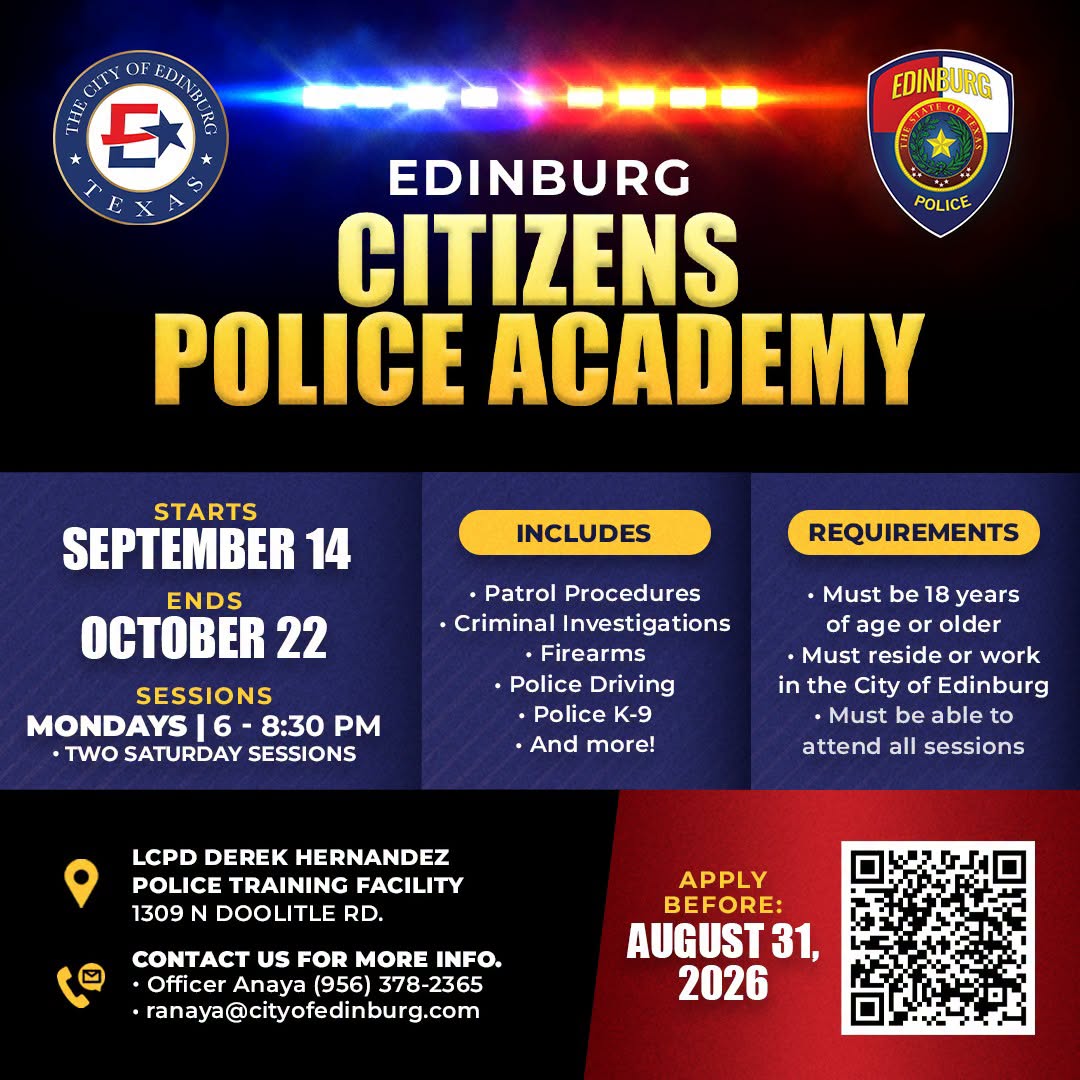 Edinburg Citizens Police Academy promotional flyer