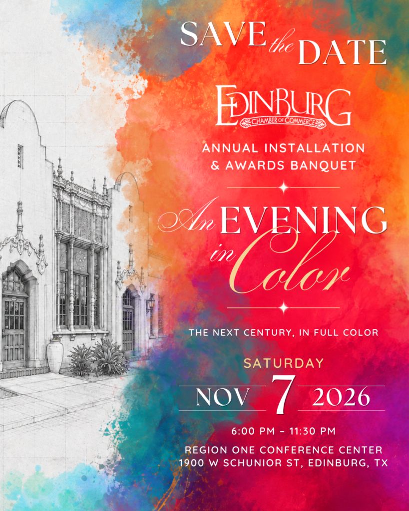 Edinburg "An Evening in Color" save-the-date