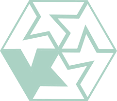 Mint green hexagon formed by interlocking stars