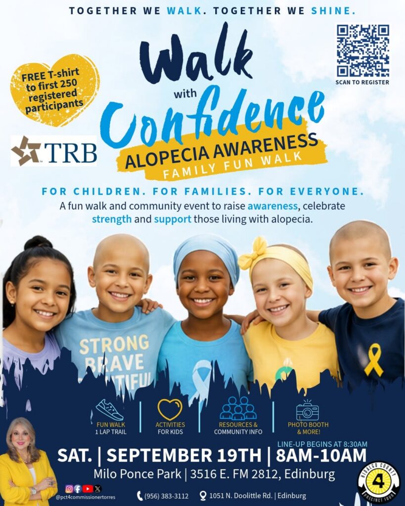 Children smiling at alopecia awareness walk