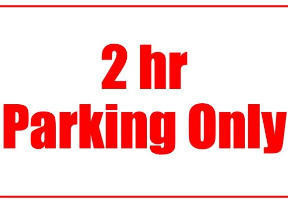 2-hour parking only sign