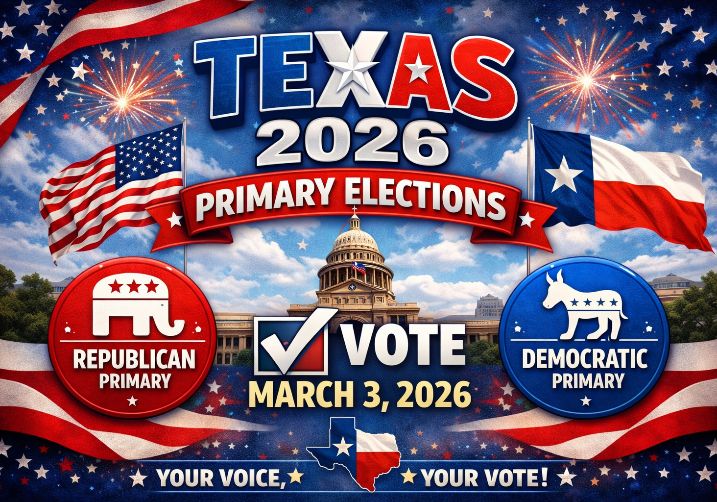 Texas 2026 primary elections poster