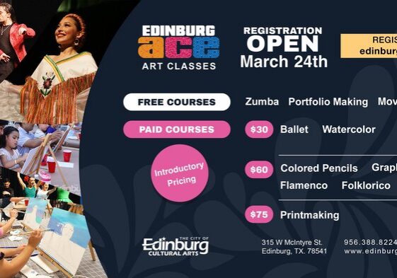 Poster advertising Edinburg art classes and workshops