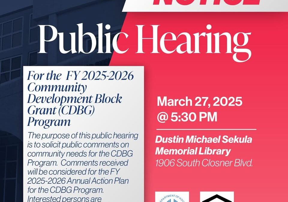 Edinburg public hearing CDBG notice March 27