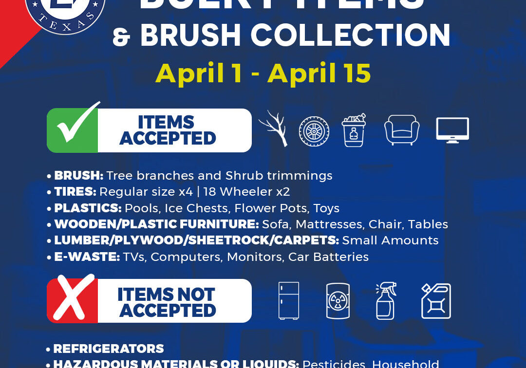 Bulky items and brush collection flyer