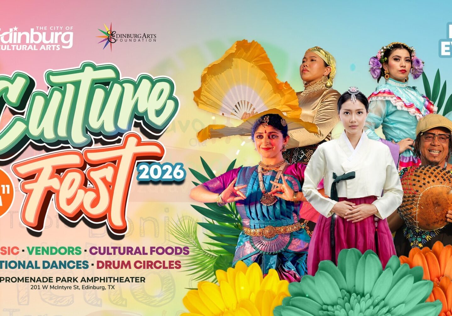 Culture Fest poster with diverse traditional performers