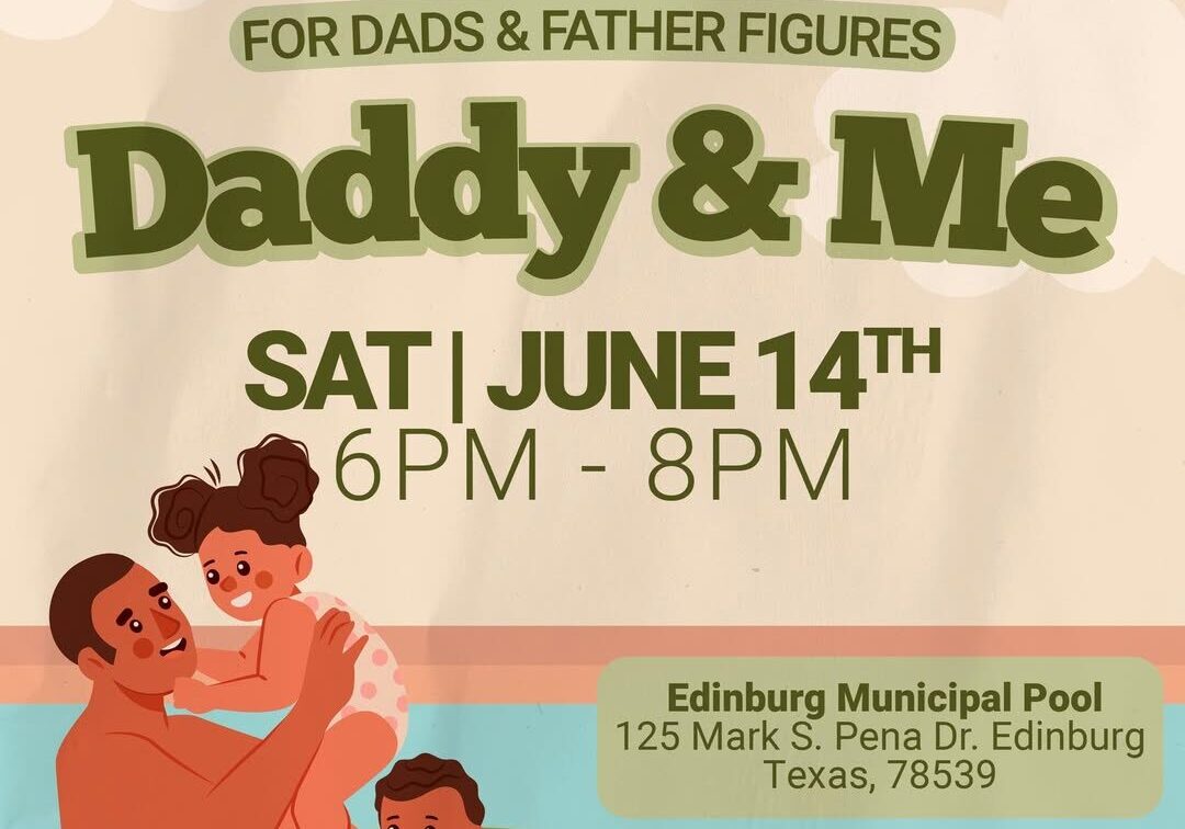 Daddy & Me pool event flyer, Edinburg