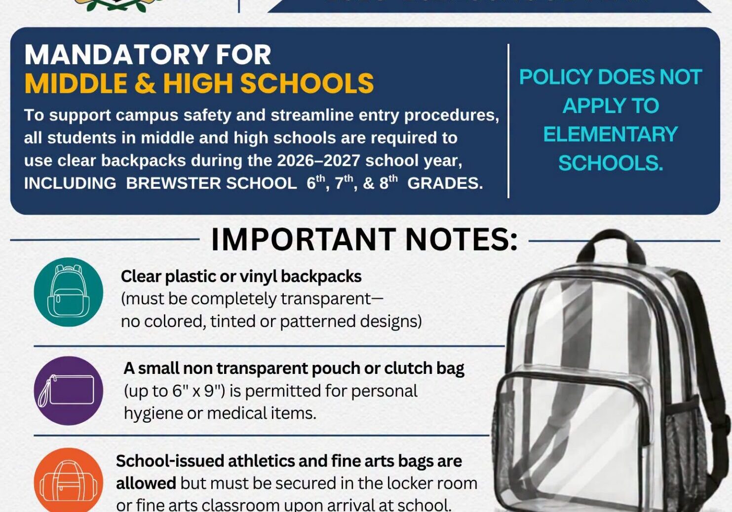 ECISD Backpack policy