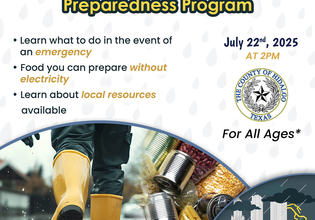 Family Emergency Preparedness Program flyer with flood imagery