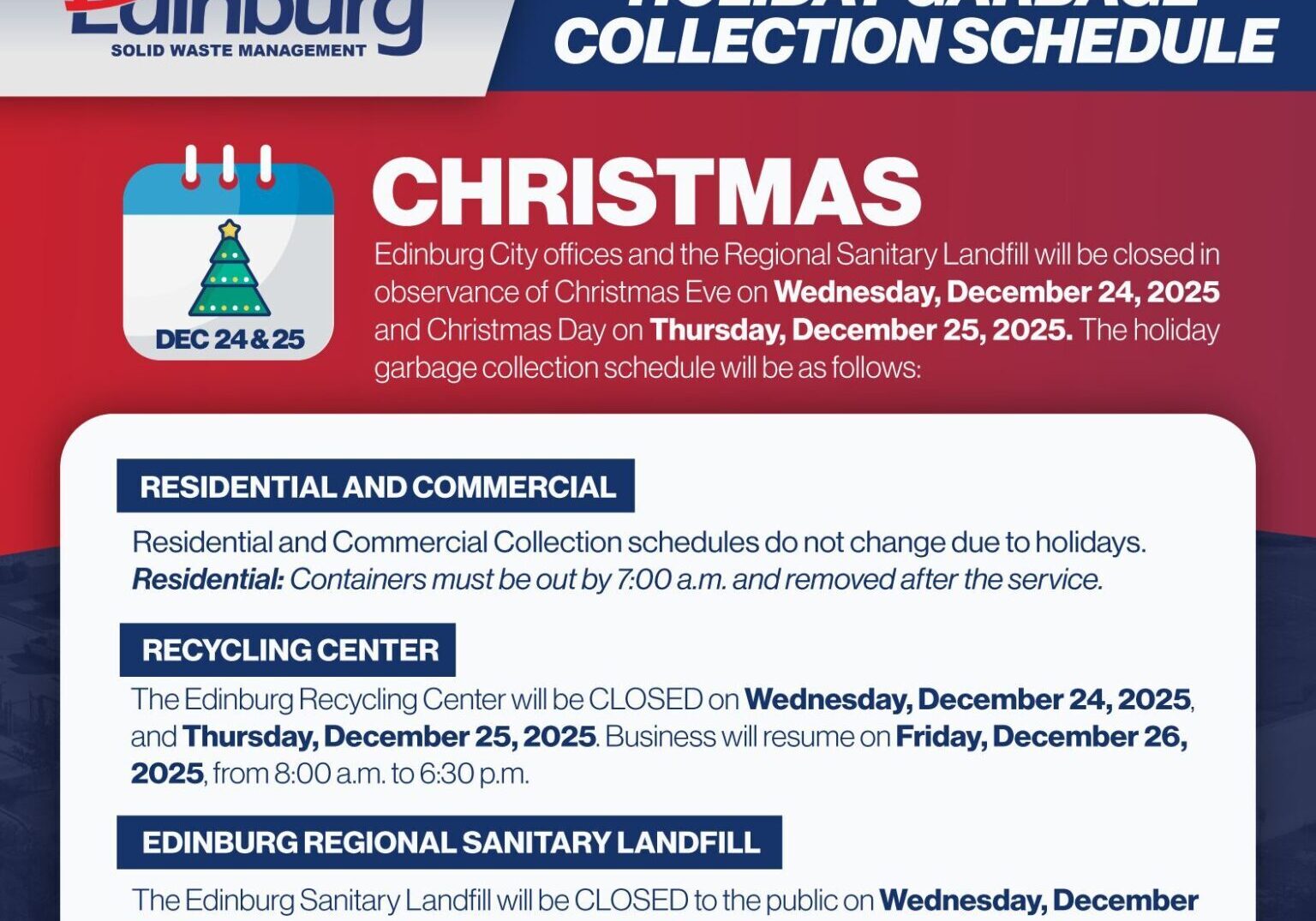 Holiday Garbage Collection