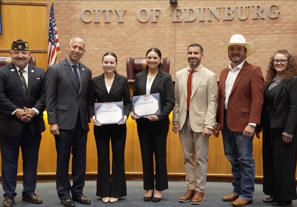 City of Edinburg certificate presentation group