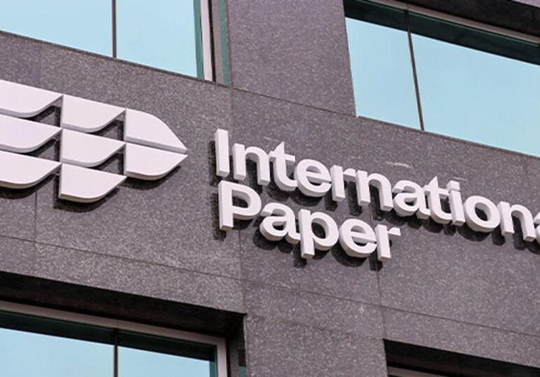 International Paper logo on office building