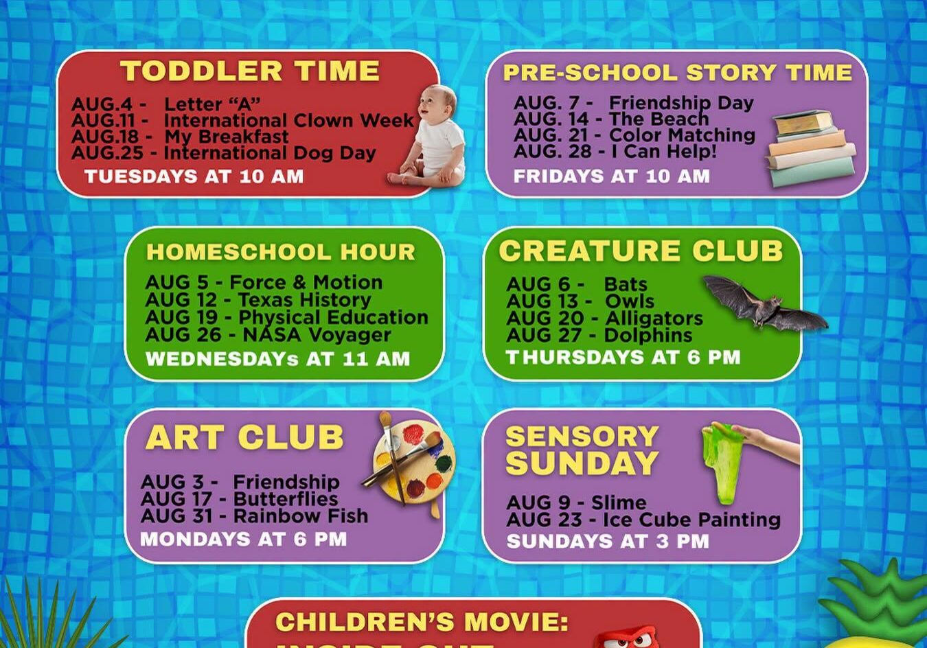 Library Aug children's programs