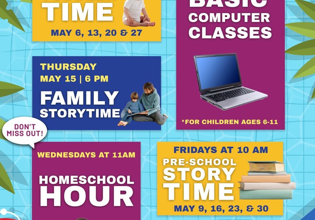 Library children's programs flyer May 2025