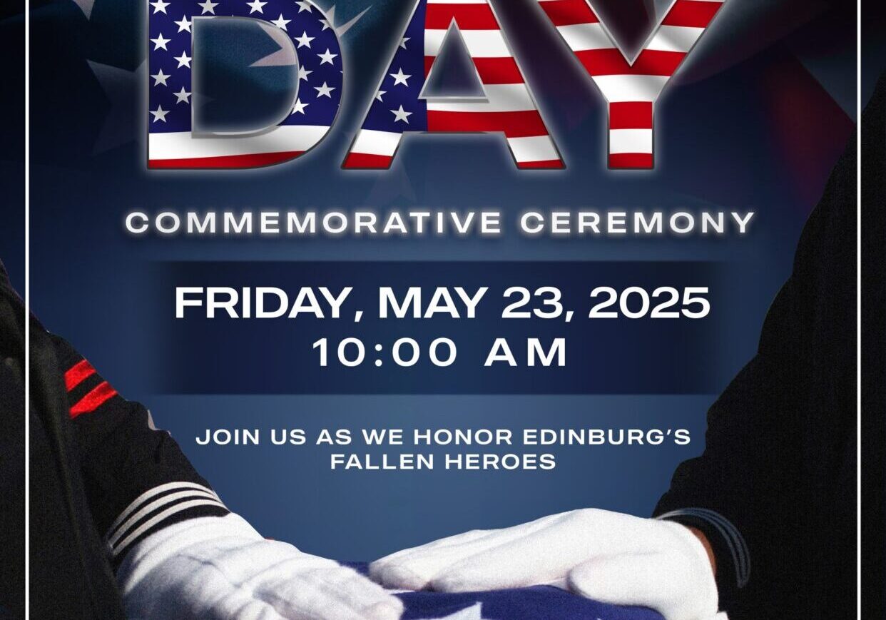 Memorial Day poster with folded American flag