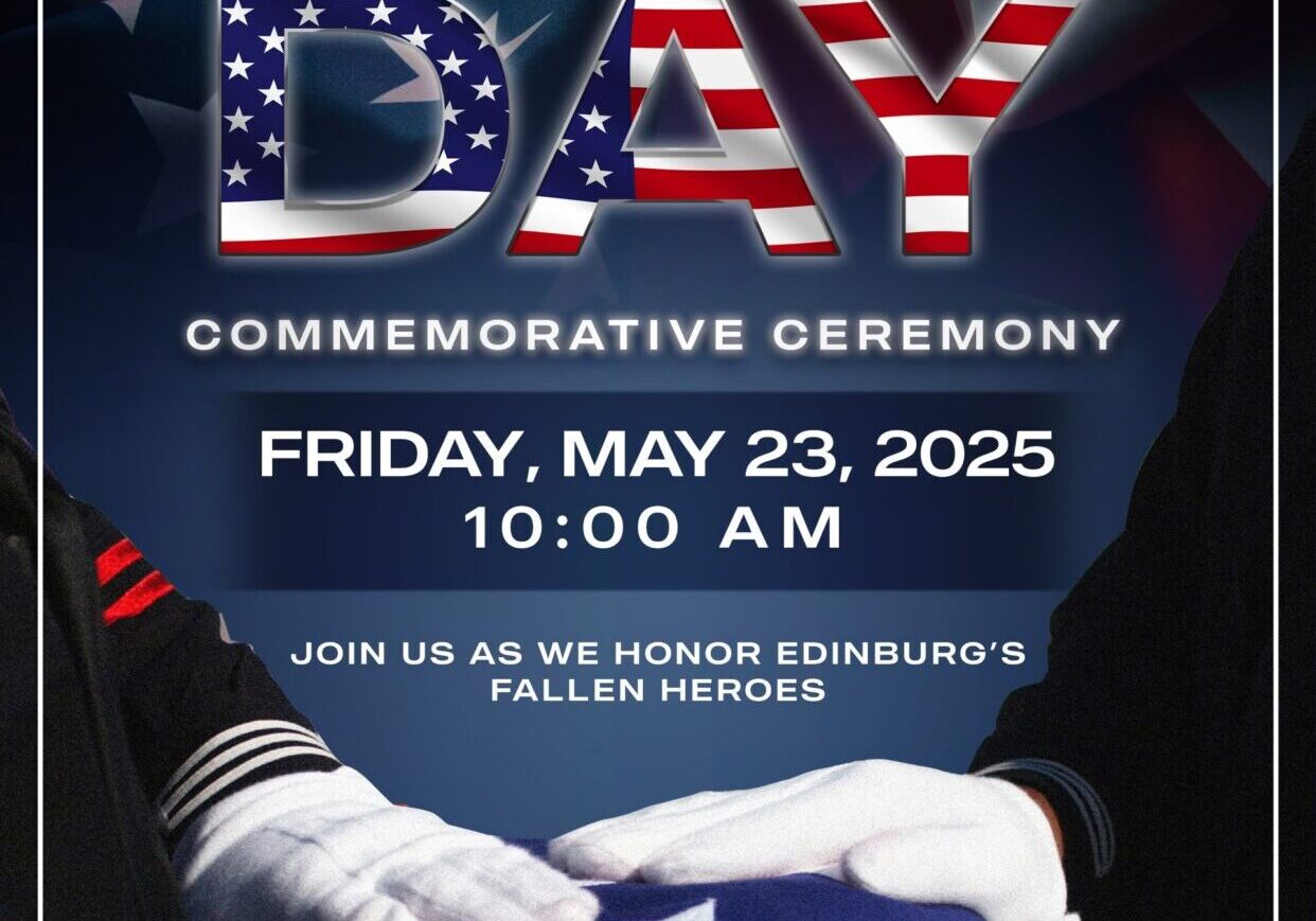 Memorial Day poster with folded American flag