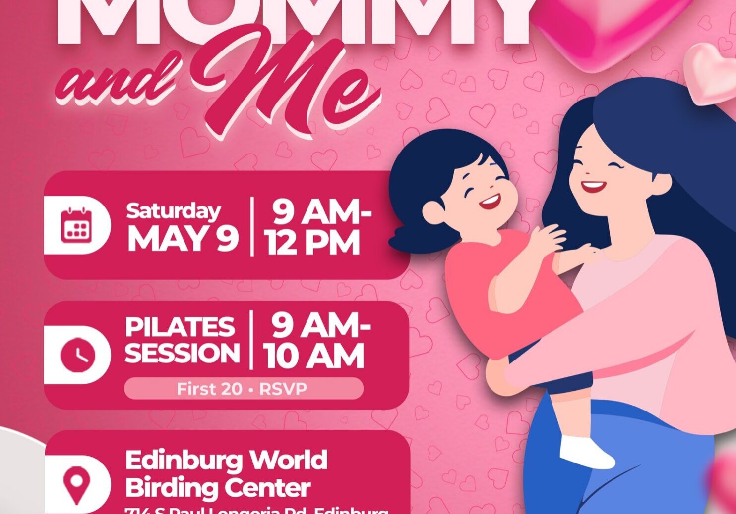 Mother holding child at Mommy and Me event