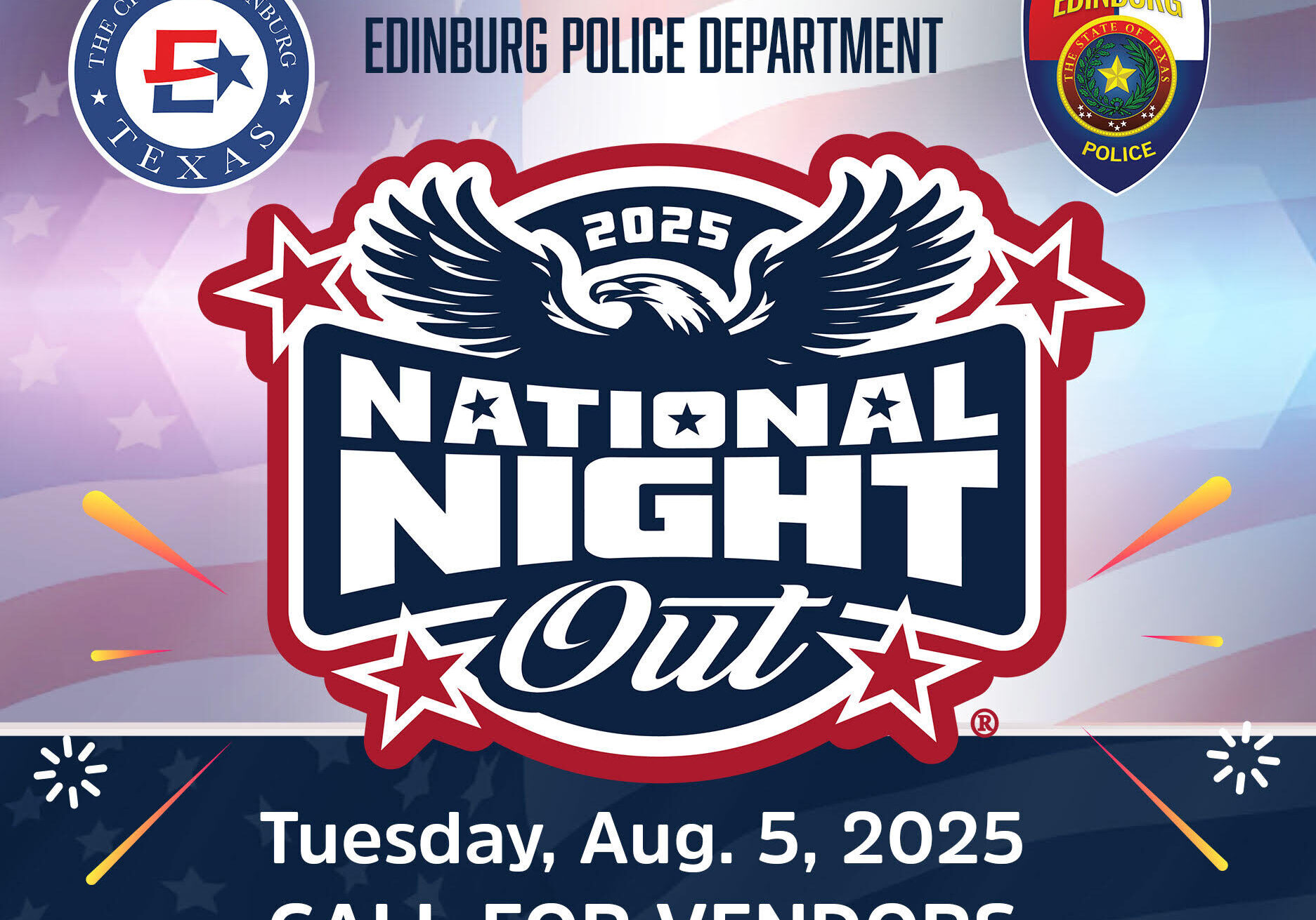National Night Out 2025 Edinburg Police poster
