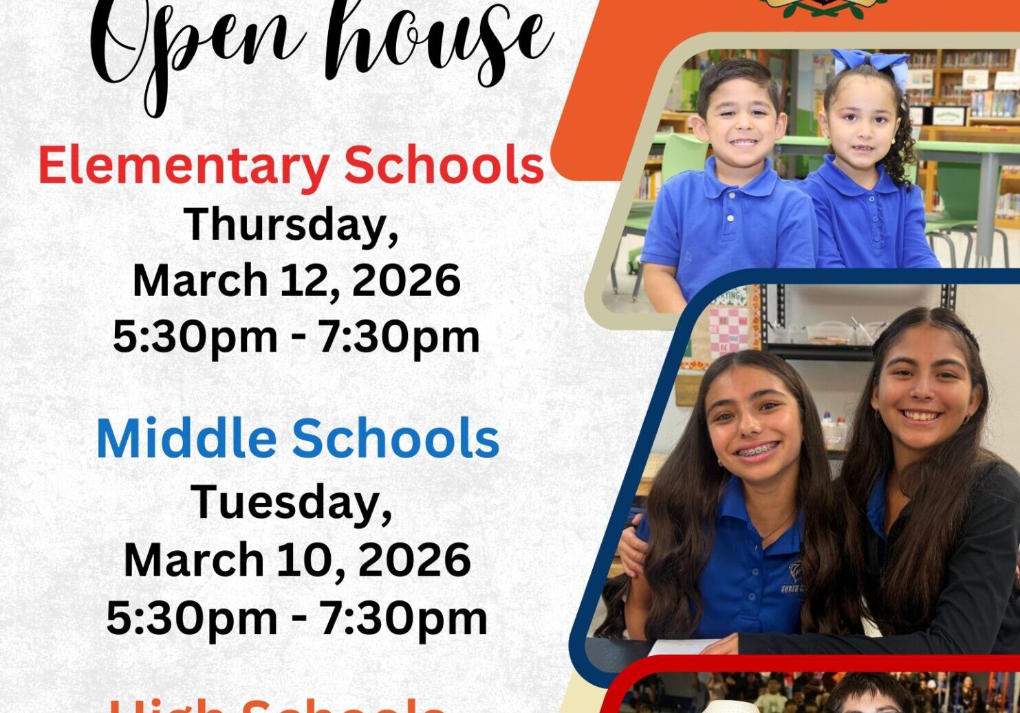 Edinburg CISD open house event flyer