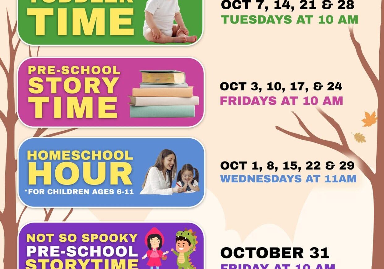 October 2025 children's programs poster