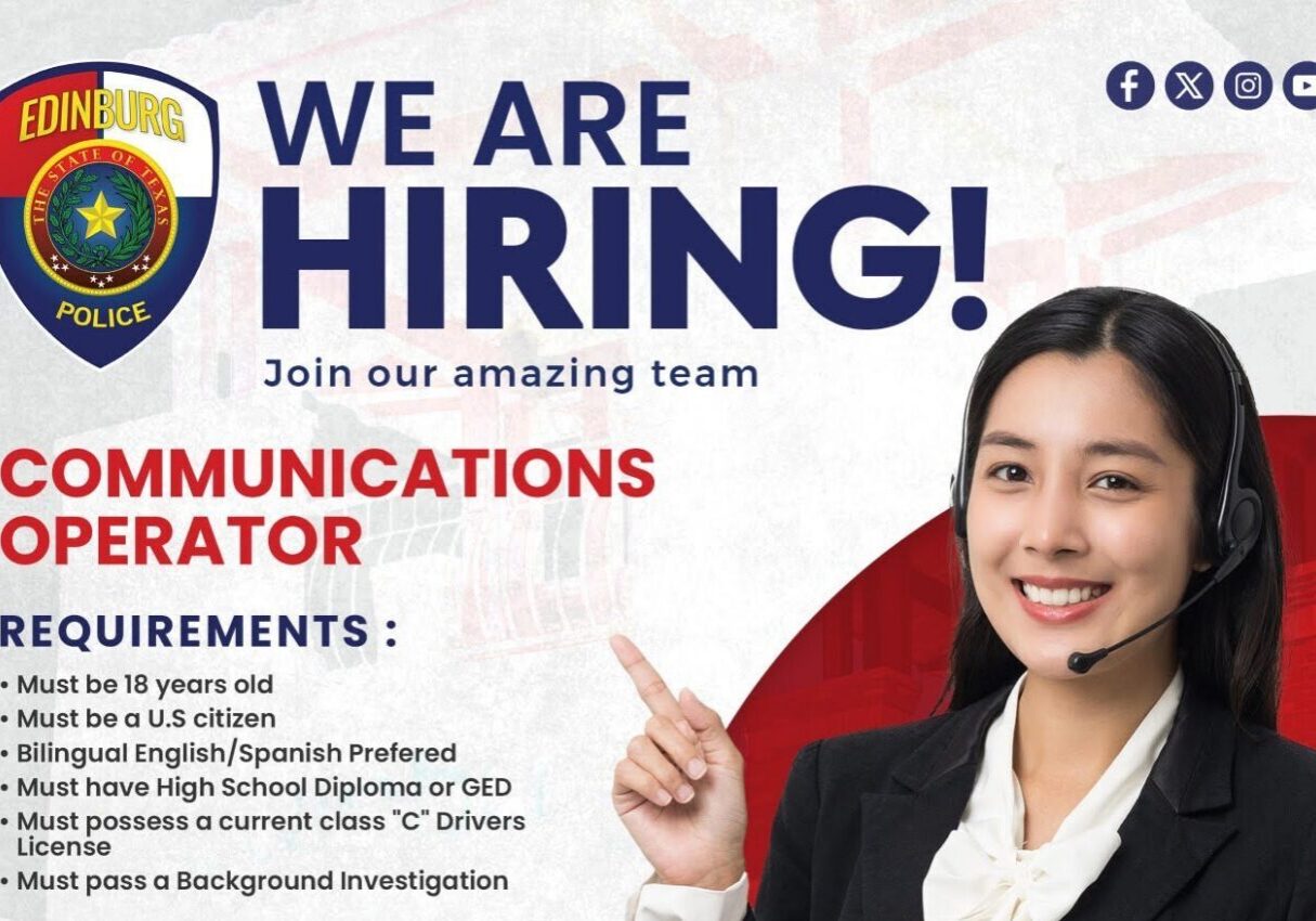 Edinburg Police hiring communications operator poster