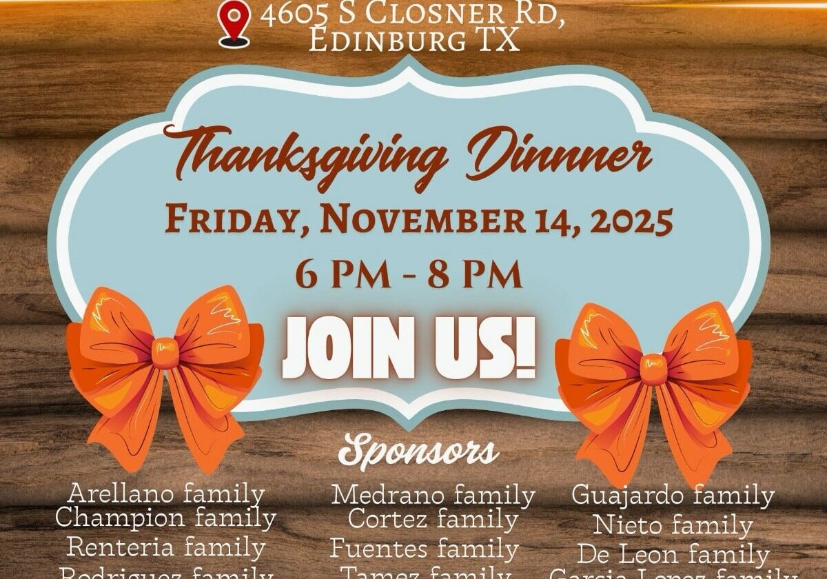 Thanksgiving dinner flyer, November 14, 2025