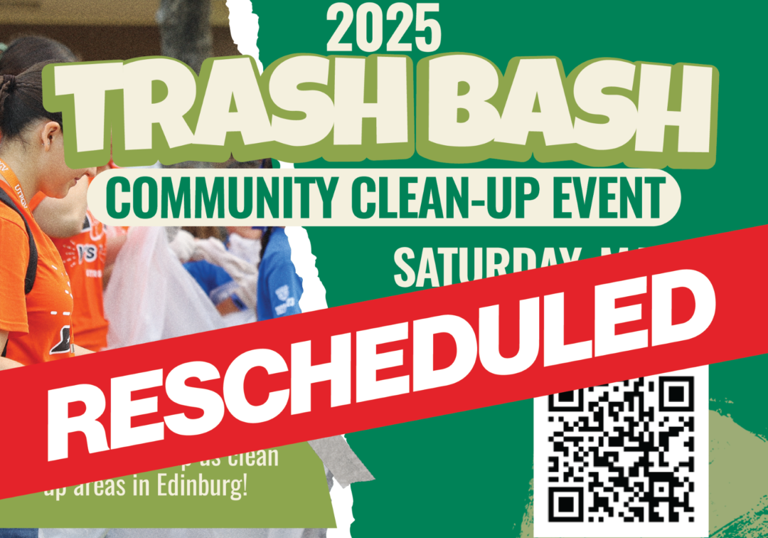 Edinburg 2025 Trash Bash rescheduled flyer