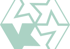 Mint green hexagon formed by interlocking stars