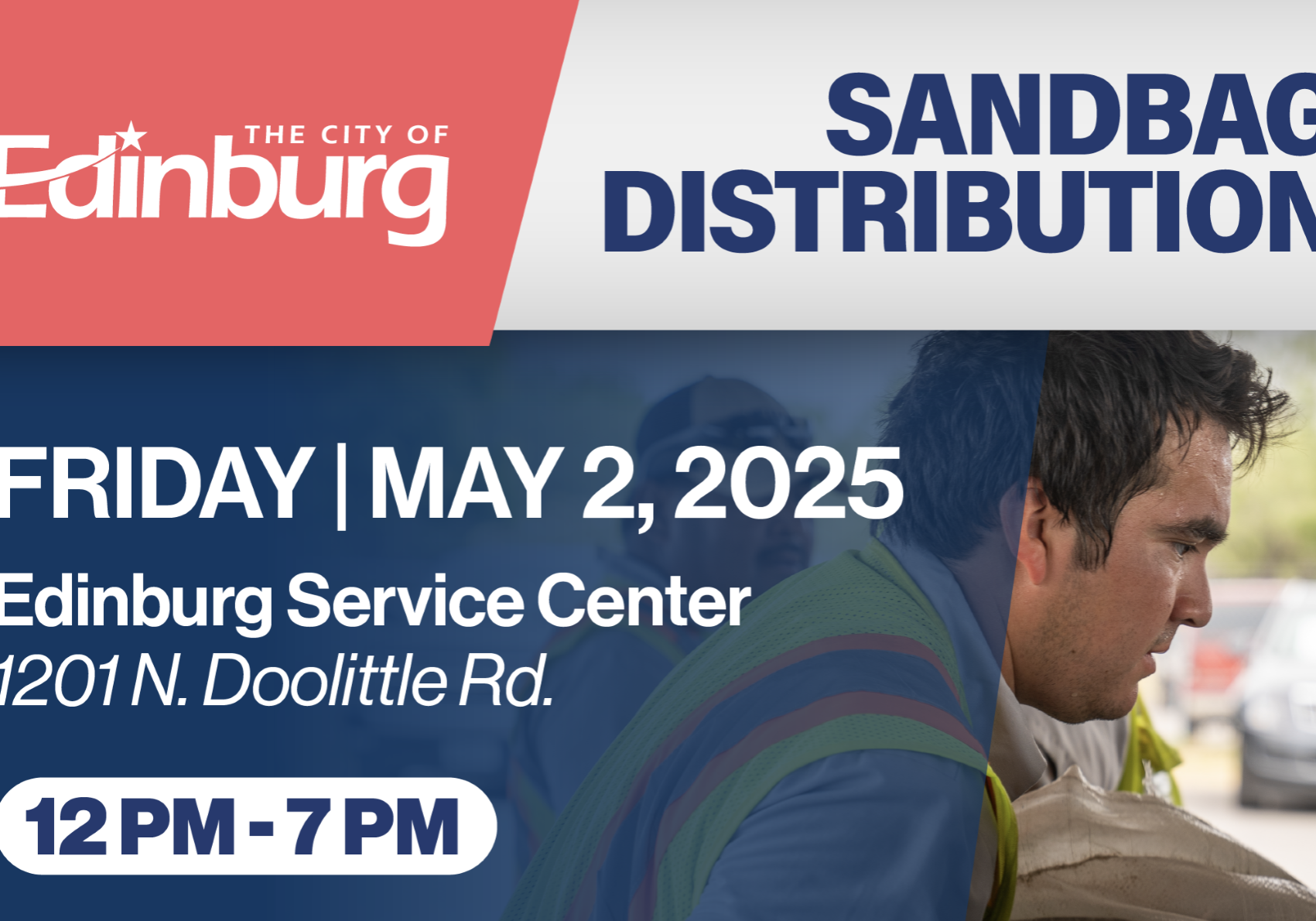 Edinburg sandbag distribution event flyer