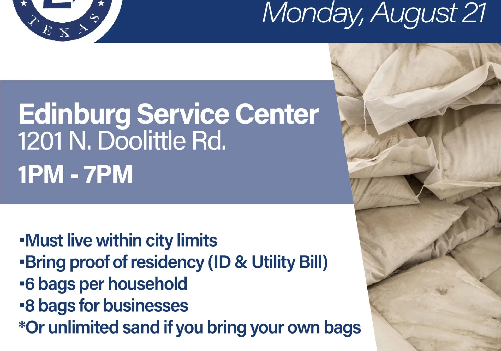 Sandbag distribution