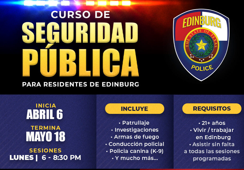 Edinburg Police public safety course poster