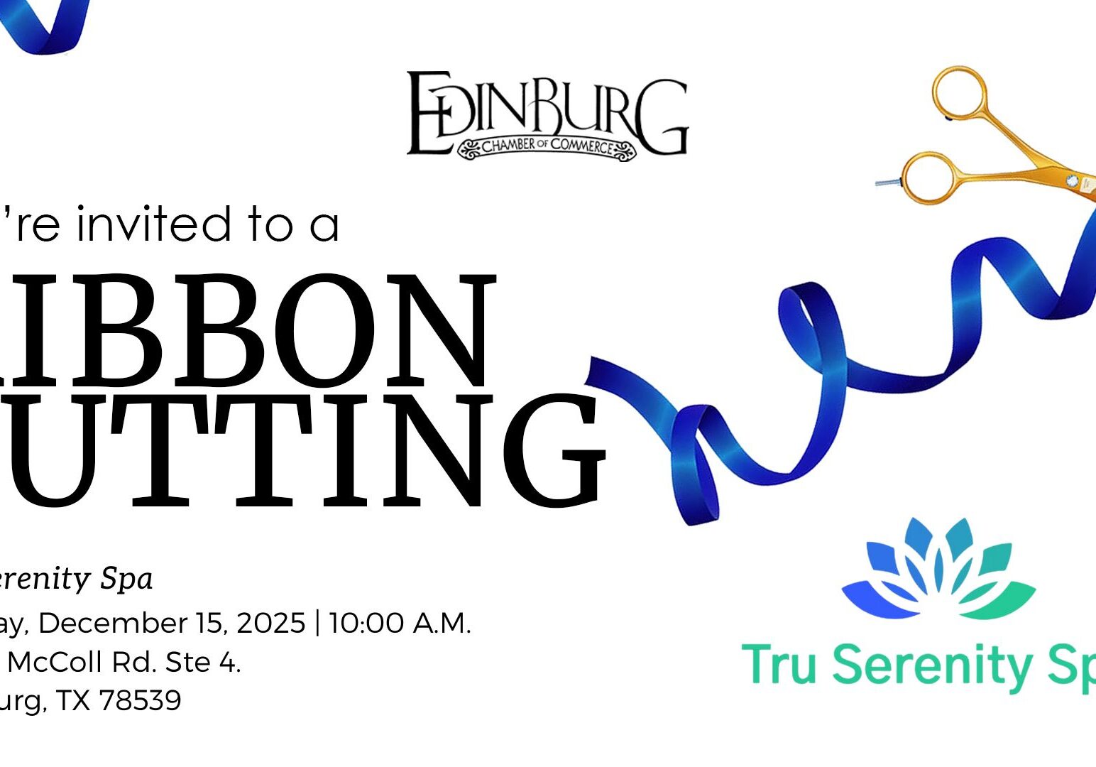 Tru Serenity Spa ribbon-cutting invitation
