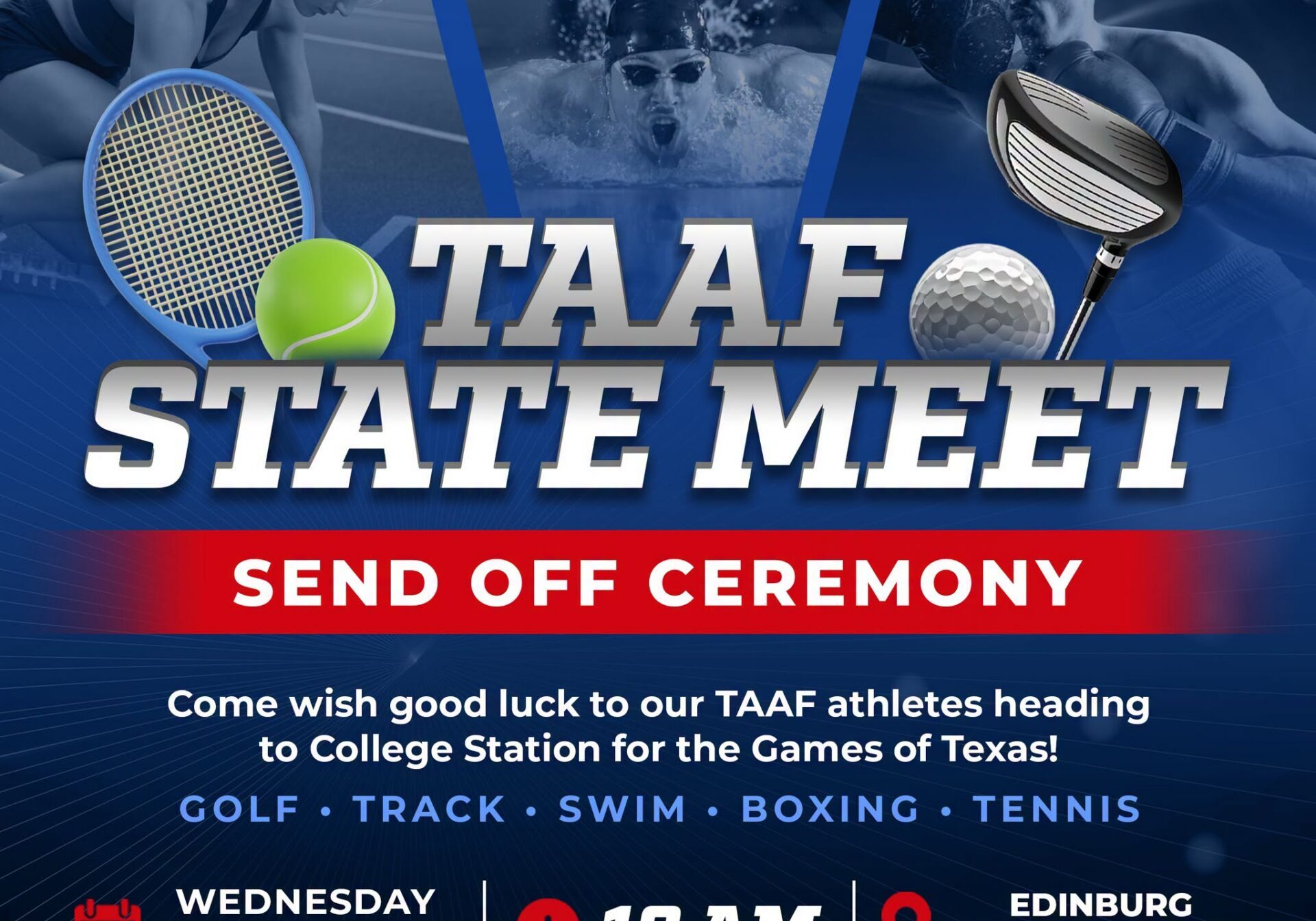 Edinburg TAAF State Meet send-off poster