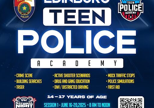 Edinburg Teen Police Academy promotional flyer