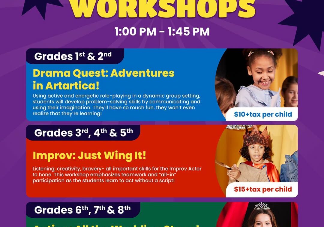 Edinburg children's theatre workshops flyer August 2026