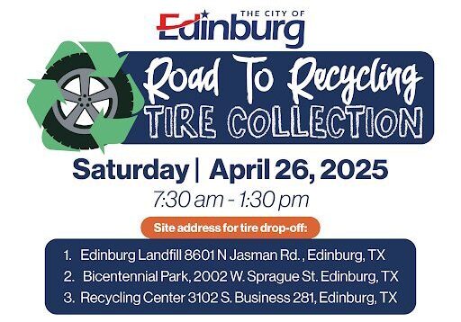 Edinburg tire recycling collection event flyer