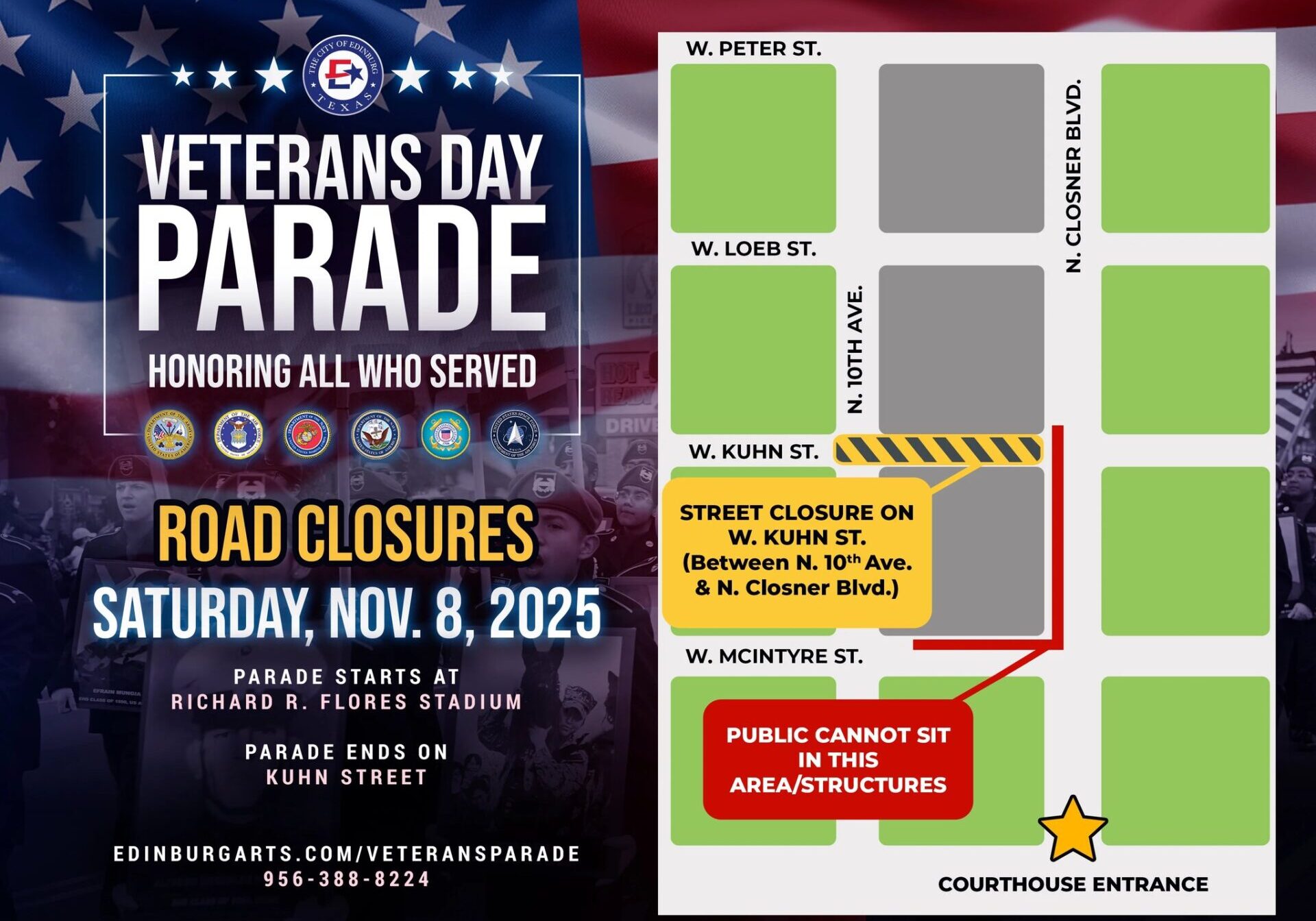 Vets Day Road Closures