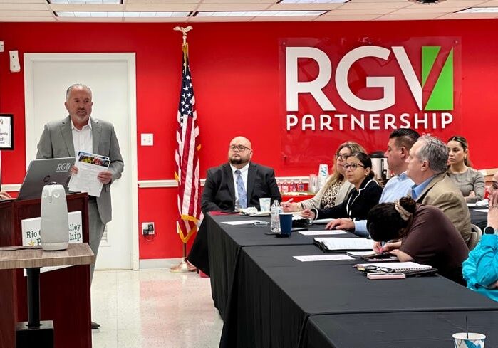 Presenter addressing RGV Partnership board meeting