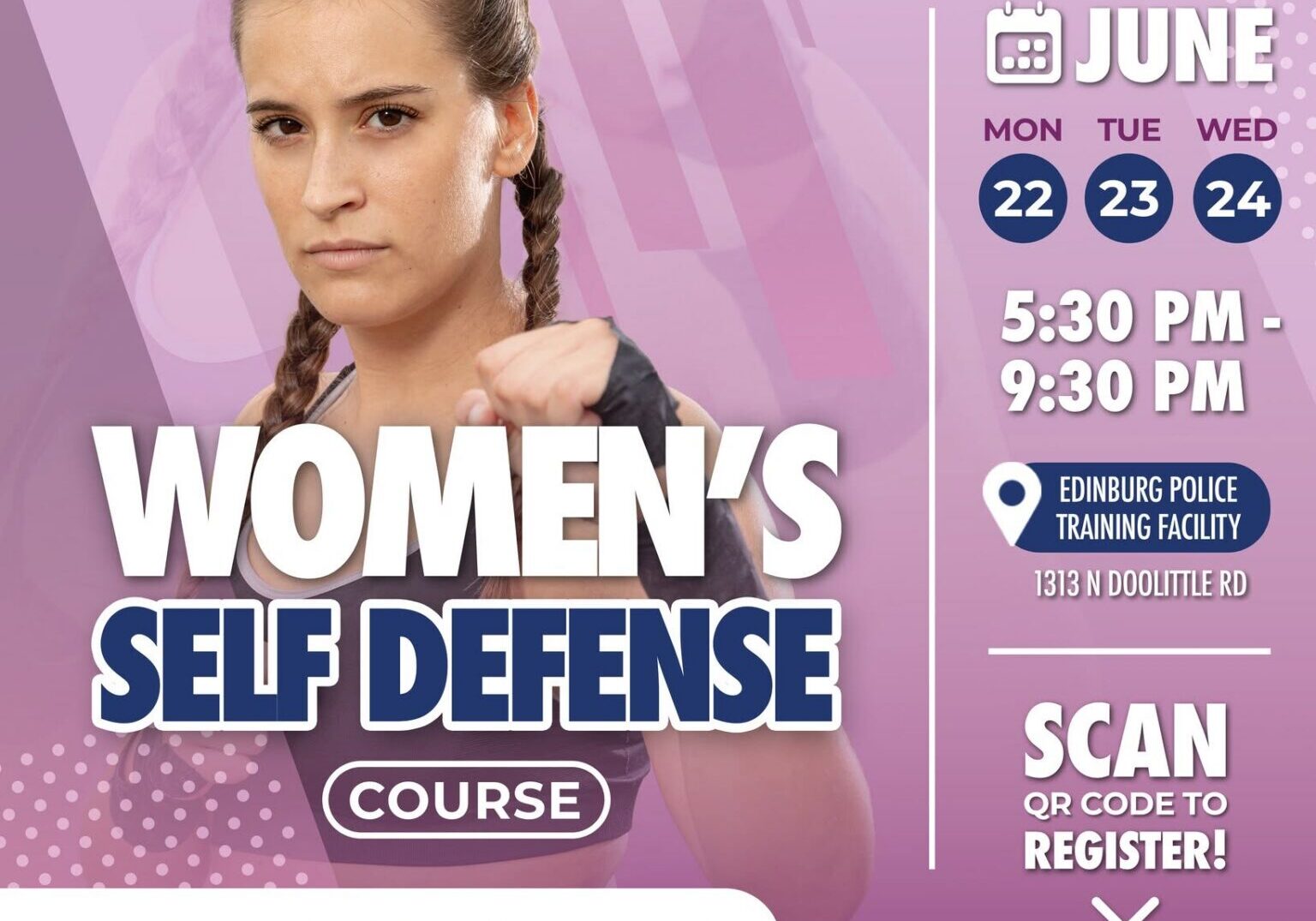 Edinburg women's self-defense course poster