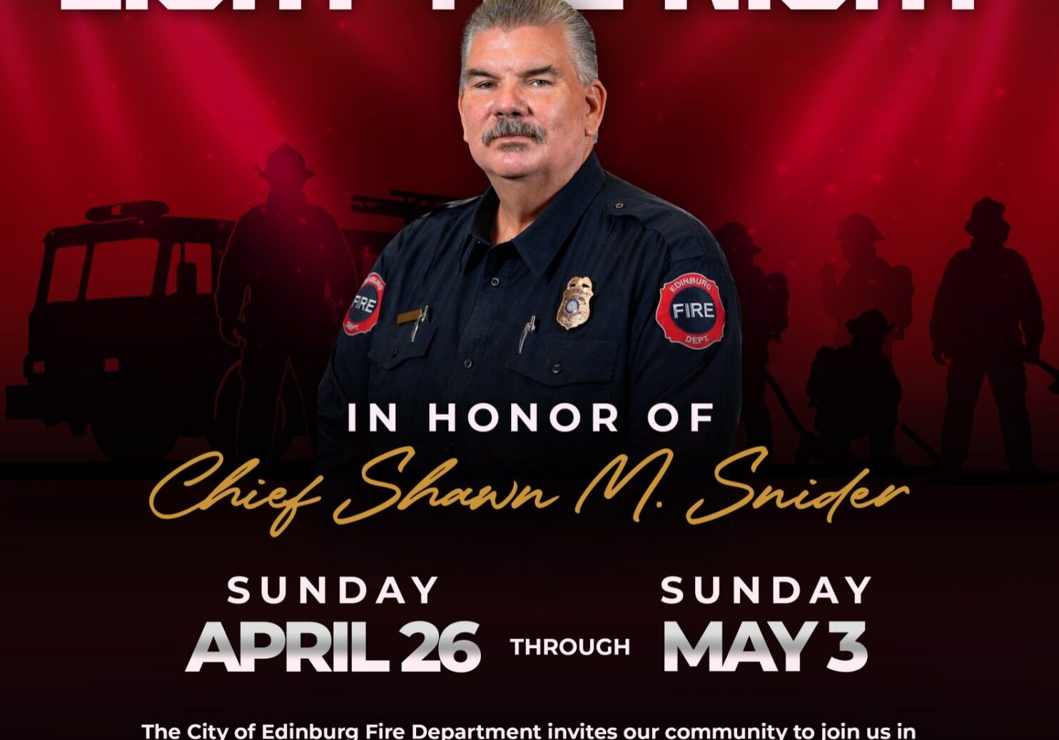 Light the Night fire department memorial poster
