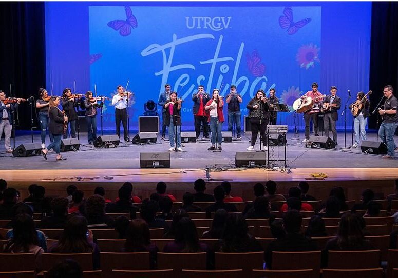 Musicians performing onstage at UTRGV festival